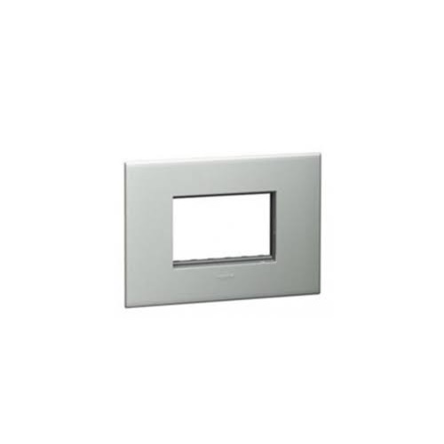 Legrand Arteor Pearl Aluminium Cover Plate With Frame, 3 M, 5757 21